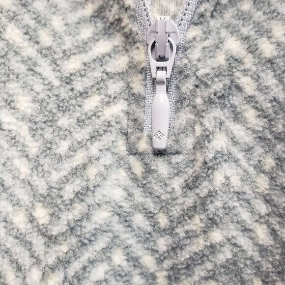 Columbia Womens Pullover Fleece Type Jacket Size L Gray White  Pre-Owned - Picture 3 of 10